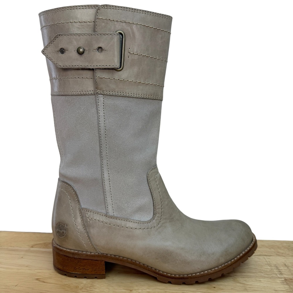 Timberland‎ Earthkeepers Mid-Calf Boots Womens 8M Taupe Grey Leather 12-inch